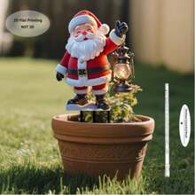 1 pieza Decoración de césped de acrílico 2D de Papá Noel y árbol nevado, instalación con estaca para exteriores, adecuado para Navidad, Acción de Gracias, Año Nuevo, letrero de patio de acrílico duradero, sin batería/energía necesaria, regalo perfecto para el hogar y el jardín, para todas las estaciones - A - Ver 5