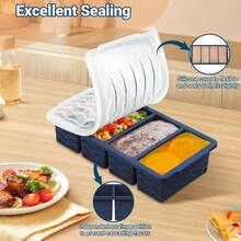 Silicone Freezer Molds Soup With Lid U2013 1 - Cup Soup Container Style Cube Trays Freezer, Meal Prep Food Storage, Freeze 250mL/125mL Portions U2013 2 Pack - Xanh đậm - Xem 7