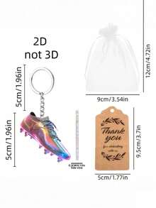 2d Flat, 2d Flat Design Gift Suitable For Both Men And Women, 3/9/15 Pcs Keychain Set Features Soccer Shoe-Shaped Keychains And Mesh Bag, Greeting Card,As For Party Favors, Soccer Shoe-Shaped Pattern Keychain,Compatible With Backpacks, Keys, Wallets - Style Keyring,Perfect For Bags & Car Keys,Car Keys, Backpacks & Bags , Bag Pendant, Acrylic Keychains With 2d Designs,Gift For Her/Him - Multicolor - View 8