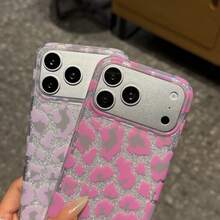 Koolife 1pc Luxury Brown Leopard Print Shell Pattern Phone Case Compatible With IPhone 17 Pro Max, 17 Pro, 17 Air, 17, 16, 15, 14 Plus, 13, 12 Pro Max, 11, Fashionable Anti-Drop Back Cover - Black, Pink, Glitter, Leopard Print - View 3