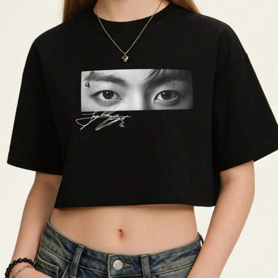 KpopGroup BTSMembers Tee, Custom BTSMembers Eyes Shirt For Army, World Tour 2026 Merch Top, Gift - màu đen - Xem 1