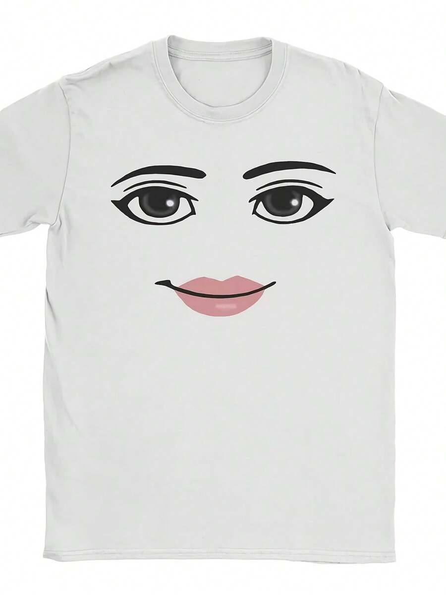 High Quality Novelty Robloxs Woman Face Game Meme Graphic T Shirts Men Women Fashion Short Sleeve T-Shirts Unisex Cotton Tops - 款式 - 查看 1