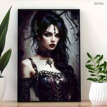 1 Póster impreso en lienzo de belleza gótica elegante, pintura de arte moderno de pared, adecuado para cafeterías, hogares, dormitorios, salas de estar, cocinas, baños, oficinas, decoración del hogar, decoración de casas, decoración de dormitorios, decoración de paredes para regalar a amigos. - Multicolor - Ver 5