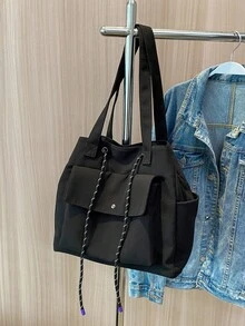 Versatile Casual Large Capacity Tote Bag For Women - Black - View 5