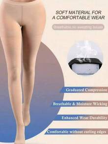 Women's 20-30mmHg Moderate Compression Pantyhose, Breathable & Soft, High Waist Sexy Leggings, Comfortable - Multicolor - View 2