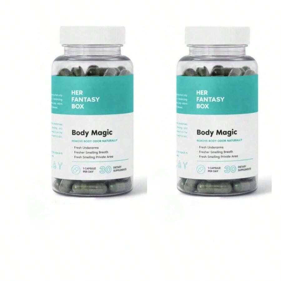 Fantasy Box Chlorophyll Capsules - 30 Vegan Capsules For Detox, Digestion, Gut Health, Skin Support, And Oily Skin - Natural Energy Booster (200mg) - 2 CÁI - Xem 1