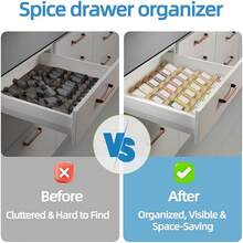 4pcs/8pcs Acrylic Spice Rack, Spice Organizer Suitable For Drawers, Multi-Purpose Spice Jar Rack For Kitchen Countertop, Expandable Tilted Spice Tray, Fits Cabinets, Drawers, Makeup Organizer - Space Saving - Multicolor - View 2