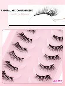 Mkhlina 7 Pairs Half-Strip Striped False Eyelashes, Natural & Charming Cat Eye Extended False Lashes, Suitable For Daily Makeup, 3/4 Corner Lashes Reusable - 眼尾拉長款 - 查看 9