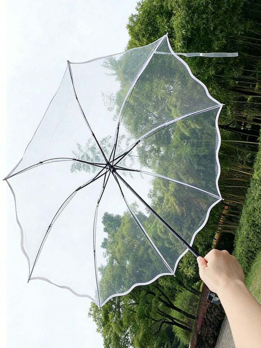 高級極簡透明雨傘 防刮表面 折疊雨傘 男女通用 時尚透明雨傘 街頭風格 雨天使用 確保安全與風格 耐風 輕巧可折疊設計 家用旅行配件 - 多款 - 查看 1