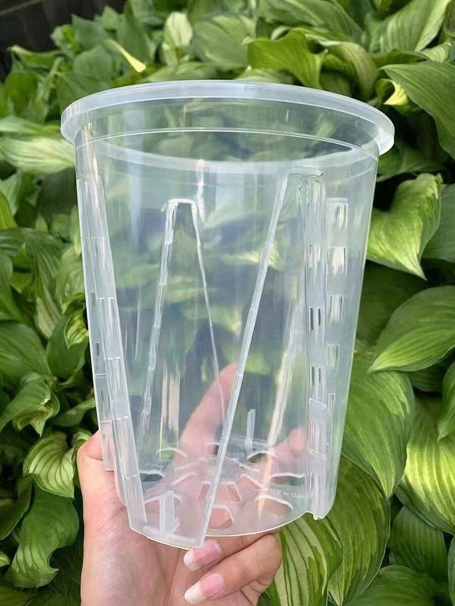 [1/3/5 piezas] Maceta transparente y transpirable con ventilación lateral para plantas de lirio de Cala, orquídea verde, maceta grande gruesa para orquídea mariposa - Talla única - Ver 1