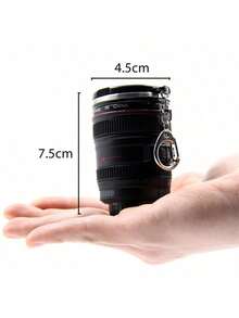 1pc Mini Camera/350ml Lens Shaped Insulated Coffee Mug, Suitable For Outdoor Travel, Camping And Back To School - Black - View 14