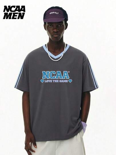 情侣装，男女通用印花V领短袖T恤，休闲街头风和学院风，适合年轻人和成熟女性，春、夏、秋季皆宜，送给男友、女友、丈夫、妻子、周年纪念日的理想礼物