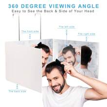 3 Way Mirror For Hair Cutting, Barber Mirror Self Cut To See Back Of Head, 360 Mirror For Haircuts For Men, White - trắng - Xem 5