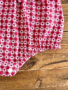 女婴夏季圆领樱桃蝴蝶结印花连体衣+发带 - 粉色 - 查看 9