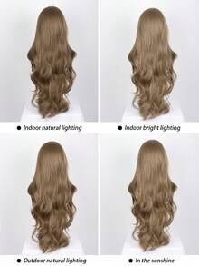 32-Inch Heat-Resistant Synthetic Wavy Wig - Long Thigh-Length Curly Hair Style, Rare Warm Tone Full Wig - Multicolor - View 8