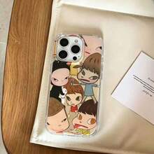 Full-Wrap Retro Niche Clock Character Portrait Illustration Phone Case Compatible With Apple Phone 17ProMax/17Air/Phone16ProMax/15ProMax/14Pro/13Pro/13/12ProMax/12 - Multicolor - View 1