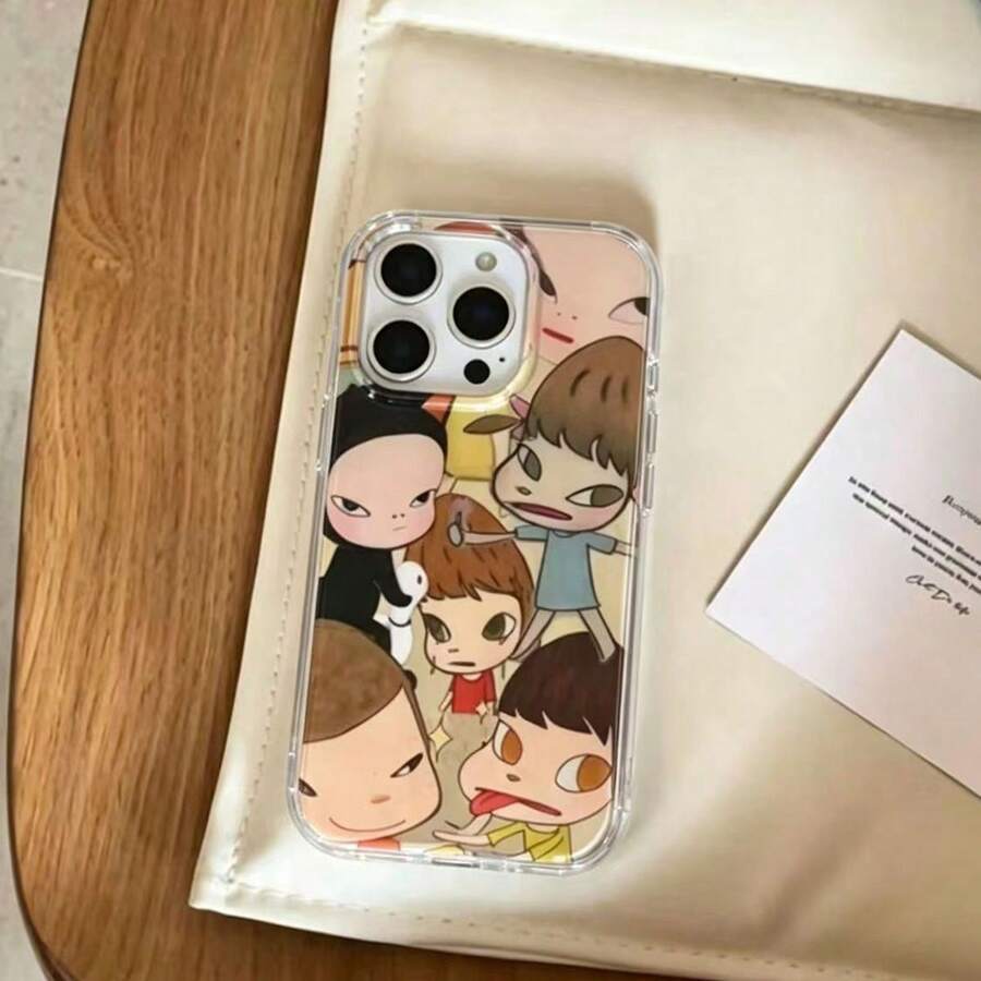 Full-Wrap Retro Niche Clock Character Portrait Illustration Phone Case Compatible With Apple Phone 17ProMax/17Air/Phone16ProMax/15ProMax/14Pro/13Pro/13/12ProMax/12 - Multicolor - View 1