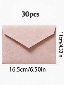 30 piezas Sobres con diseño de hojas de árbol, Juego de papelería, Sobres de unicolor, Sobres para tarjetas de boda, Sobres para invitaciones, Suministros de oficina - Talla única: sobre rosa flor de cerezo - Ver 9