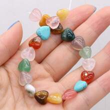 1pc Natural Stone Heart-Shaped Semi-Precious Beads For Jewelry Making - Heart-shaped Beads - View 14