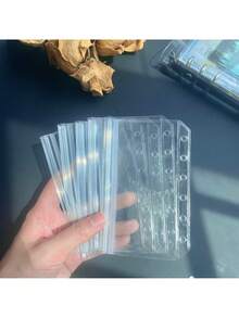 2个A6和A7多尺寸透明活页袋，PVC材质，更透明耐用，无拉链设计，可收纳更多文具，可用作预算计划袋、文具袋、文件收纳袋、返校及居家学习用品袋 - 套裝 - 查看 14
