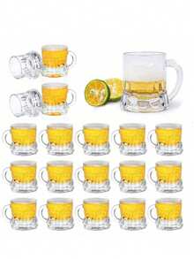 6个装迷你啤酒杯，小型品鉴杯，威士忌果汁杯，生日烧烤啤酒节单身派对用品 - 無色 - 查看 9