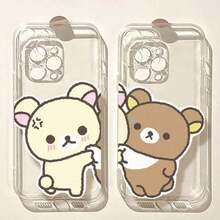 INS Funny Cute Couple Bear Rilakkuma Latest Fashion Phone Case, Fast Shipping From Local Warehouse, Suitable For IPhone17/16/15/14/13/12/11/Air/Pro/ProMax And  Galaxy S22/S23/S24/S25/S26 Plus Fe. Highly Popular, Playful, Funny And Interesting Patterns, Cute And Quirky Characters, Classic And Fashionable Phone Case. Professional Anti-Drop, Anti-Fingerprint, Durable Phone Case, Cute Phone Case, Women's Phone Case, Men's Phone Case. A Very Good Gift Choice. Transparent Shockproof Protective Cover Gift For Birthday Christmas Halloween - 2 - 查看 2