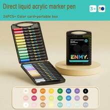 ENMY Acrylic Paint Markers Pen Soft Head Direct Liquid Graffiti Painting QuickDry Pigments Art Supplies For Felt - 24種顏色 - 查看 6