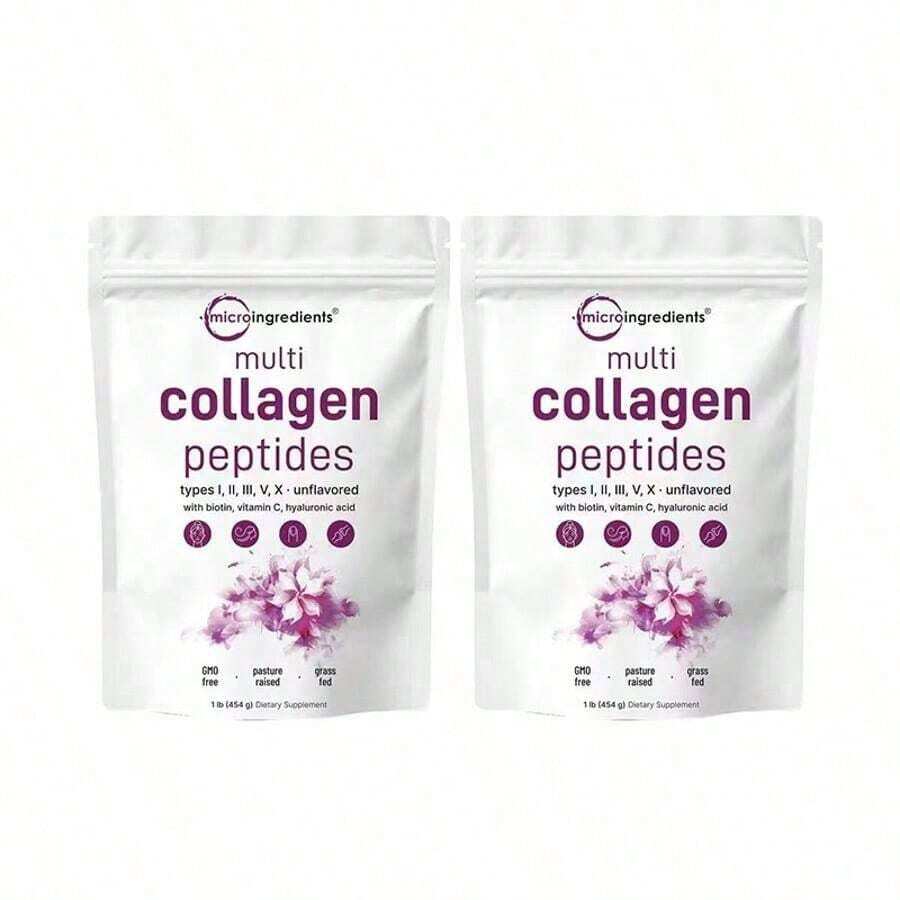 Miriyalyad Multi Collagen Peptides Powder, 16oz |   Full Spectrum Type I, II, III, V, X + Biotin, Hyaluronic Acid, & Vitamin C |   Unflavored |   Keto & Paleo Friendly |   Non-GMO[Free Shipping ] - 2PCS - 查看 1