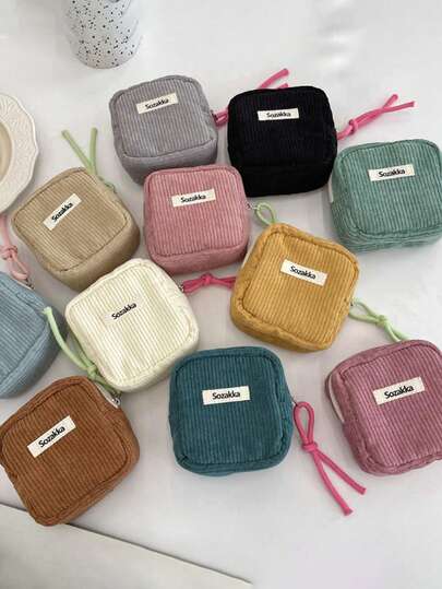 1 Stück Cord-Kosmetiktasche, wasserdichter Kosmetikbeutel, Damen Kulturtasche, Großer Kapazität Make-up Pinsel Organizer, Reise Kulturtasche, Federmäppchen