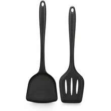 Juego de 4 piezas de utensilios de cocina de silicona, espátula ranurada, cuchara de cocina, utensilios de cocina resistentes al calor y antiadherentes para freír, mezclar, servir, escurrir y revolver - Multicolor - Ver 10