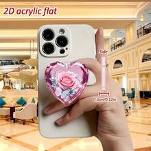 Giá đỡ điện thoại di động hình trái tim màu hồng bằng acrylic, có thể gập lại, di động, xoay 360 độ, chống nước, sang trọng, thẩm mỹ, có tay cầm chắc chắn, phụ kiện bàn làm việc đa năng, quà tặng bạn bè, sử dụng hàng ngày khi đi du lịch. - Trái tim màu hồng - Xem 10
