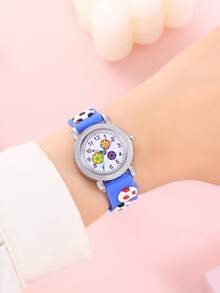 New Cartoon Children's Watch, Silicone Soccer 3D Student Cute Quartz Children's Watch - Blue - View 5