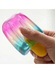Mini Jelly Gradient Ice Cream Squeezing Toy, Ice Cream & Popsicle Squeeze Stress Relief Toy, Desk Decor Creative Gift For Friends And Classmates - Multicolor - View 3