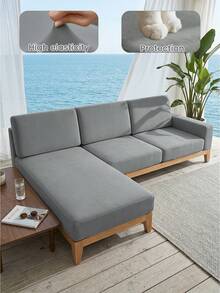 1 tấm bọc ghế sofa bằng vải nhung mềm mại, chống trượt, phù hợp với ghế đơn, ghế đôi, ghế ba chỗ và ghế hình chữ L, dùng được cả bốn mùa. - Màu Xám nhạt - Xem 2