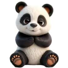 Pure Panda, Pure Joy: Cute Panda Sitting Magnet With Simplified Silhouette & Round Body, Soft Expression & Rosy Cheeks – Baby Panda Charm For Your Fridge - F - View 7