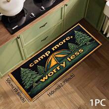 1pc Green Camp Pattern Design, Kitchen Decor, Home Decor, Decorative Mat, Fashion Doormat, Multi-Purpose Mat, Kitchen Floor Mat, Kitchen Mat Set, Kitchen Floor Protector, Comfort Standing Mat, Living Room Bedroom Bathroom Laundry Office Area Rug, Home Decoration Indoor - Multicolor - View 14