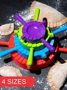 1pc Plastic Dumpling Mold Set, PP Manual Dumpling Maker, 4-In-1 Dumpling Skin Press, Pie Crimper, Dumpling Mold, Dumpling Cutter, Bun Maker, Mini Pie Maker, Dumpling Shaper, Potsticker Maker,Easy To Use,Home Kitchen Dumpling Tools - Multicolor - View 2