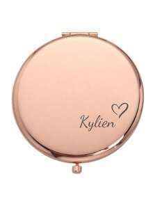 Personalized Small Makeup Mirror, Floral Portable Mirror, Bridesmaid Gift, Wedding Party Thank You Gift, Customized Folding Mirror - Multicolor - View 11