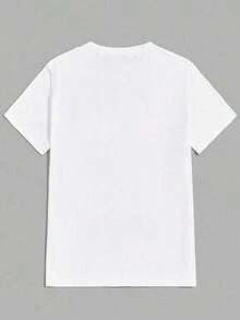 Summer Tops, Standard Size, Men's Casual Minimalist California Slogan White Raglan T-Shirt (Material): Cotton T-Shirt, Women's Tops, Mujer - White - View 4