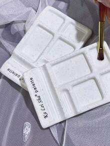 1个多功能树脂调色盘，水彩指甲油凝胶染料混合调色盘，集成刷具清洁架，美甲工具，化妆必备品 - 彩色 - 查看 4