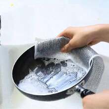 8pcs Double-Sided Kitchen Cleaning Cloths, Magic Cleaning Cloths For Kitchen Utensils, Removes Grease And Stains, Ideal For Bathroom Stubborn Stains Cleaning, Perfect Mother's Day Gift - Silver - View 3