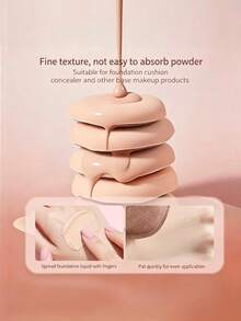 1个牛奶咖啡棉花糖色美妆海绵粉扑，柔软海绵粉底晕染器，干湿两用可重复使用可水洗气垫粉扑，适用于BB霜、遮瑕膏、散粉，专业打造完美妆容 - 彩色 - 查看 2