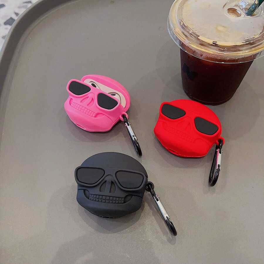 Funda protectora con estampado de calavera, estilo retro, adecuada para AirPods