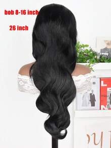Tóc giả ren phía trước kiểu sóng thân 13x4, dài 8-36 inch, làm từ tóc người pha trộn, mật độ 180%, đã được tỉa sẵn và tẩy trắng các nút thắt, phần ren phía trước trong suốt dành cho nữ (Tóc giả pha trộn - sự kết hợp giữa tóc người và tóc tổng hợp) Tóc giả pha trộn tóc người/Tóc giả pha trộn tóc người dành cho nữ/Tóc giả ren phía trước pha trộn tóc người/Tóc giả không cần keo/Nút thắt đã tẩy trắng/Đã được tỉa sẵn/Tóc giả ren/Nâng cấp diện mạo của bạn/Tăng sự tự tin/Món quà hoàn hảo - SNatural - Xem 3