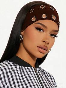 Bộ 1/2/4 chiếc băng đô co giãn rỗng kiểu Punk, phụ kiện tóc thời trang phong cách Retro Goth Grunge Rock Music Festival, kết hợp với băng đô thể thao thông thường, băng đô cài tóc nữ, khăn trùm đầu tập luyện, băng thấm mồ hôi. - màu đen - Xem 12