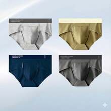4-Pack Men's Premium Briefs – Ultimate Comfort Breathable Machine Washable Daily Wear - 4 Packs - View 12