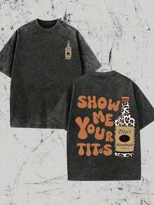 2026 Vintage Vintage StyleHip-Hop Style Washed Summer ShirtVintage Vintage Style, Tito's Vodka Enthusiast, Leopard Print Elements, SHOW ME YOU TITOS Humorous Text Memes, Washed Double-Sided Printed Vintage T-Shirt..…. Retro Loose T-Shirt, Men's Casual Style T-Shirt, Machine Washable And Washable Old T-Shirt; Cool Design Pattern T-Shirt, Durable And Comfortable Fabric, Street Fashion Sense, A Must-Have For Street Style Enthusiasts, Top-Level Sportswear, Suitable For Daily Commuting, Dating, Leisure Matching, Suitable For Holiday Gift Giving, The First Choice For Gift Giving. Loose And Comfortable Women's TopsGraphic Tees MenLoose And Comfortablesummer Tops - màu đen - Xem 12