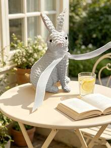 Escultura decorativa de escritorio con conejo adorable, material de vid, decoración de Pascua para el hogar, jardín y habitación de niños - B - Ver 8