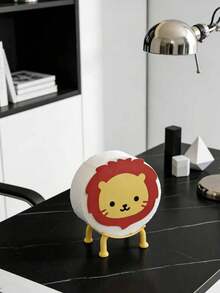 卡通狮子造型创意纸巾盒架，可爱动物立式卫生纸卷架，适用于浴室、办公室或家居装饰，是浴室的理想礼物，可用作卫生纸架、办公室洗手间配件，现代装饰点缀，趣味设计 - 彩色 - 查看 5