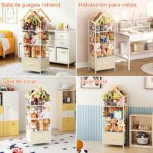 GILLAS Organizador de Peluches con Cajón Tubo para Guardar Peluche Juguetero Organizador Infantil Mueble de Juguetes para Niños Soporte Porta de Animales de Peluche para Sala de Juego - como en la foto - Ver 7